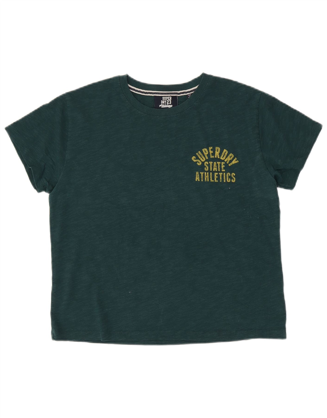 Tricou grafic SUPERDRY pentru femei Top UK 14 mare, verde, bumbac cu pete