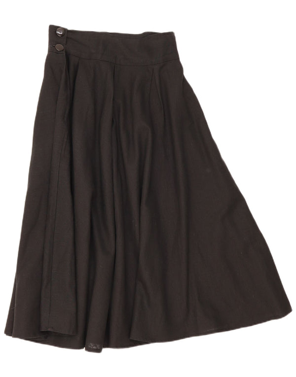 Fusta evazată plisată cu talie înaltă pentru femei Vintage IT 46 Large W28 Black