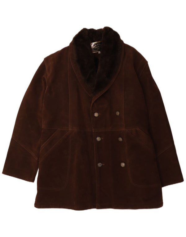 Palton dublu din shearling pentru bărbați Nicola D' Angelo UK 42 XL maro