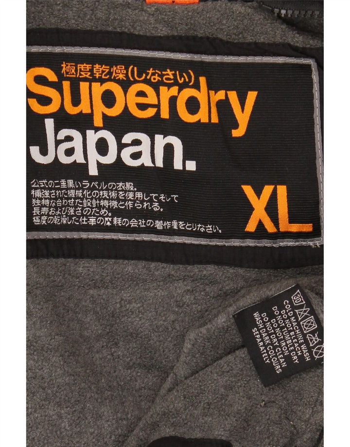 SUPERDRY jachetă de vânt pentru bărbați cu glugă, UK 42 XL, nailon negru