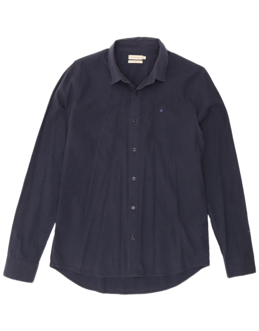 Cămașă pentru bărbați Calvin Klein Jeans Slim Fit Bumbac mediu albastru bleumarin