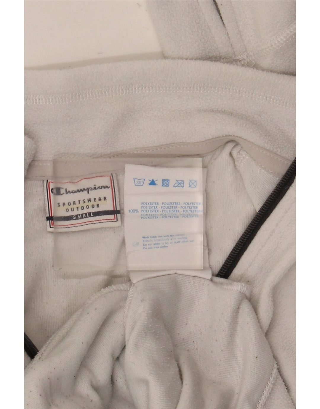 Jachetă din lână cu grafică Champion pentru femei UK 10 Poliester alb mic