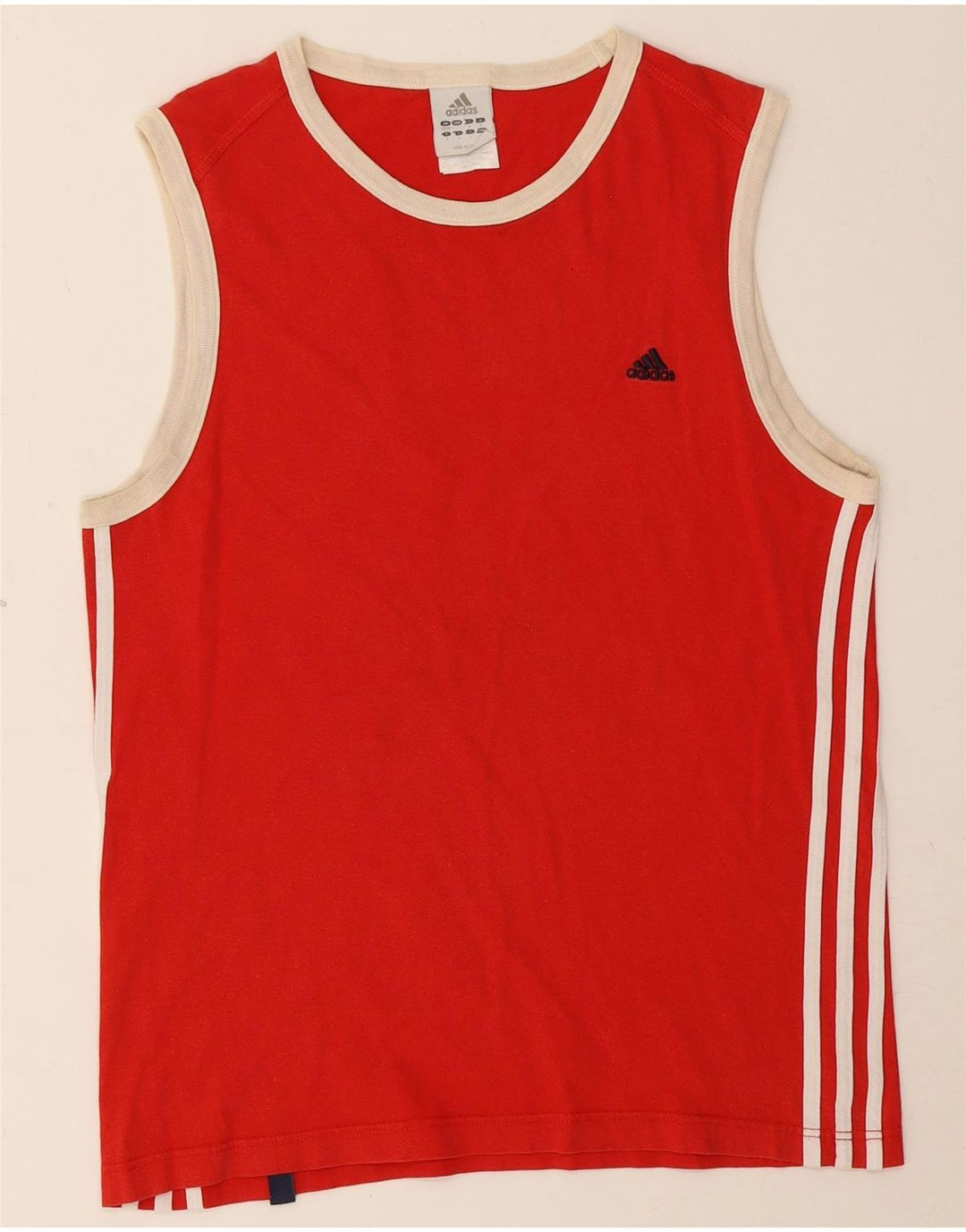 Vest Vest Top pentru bărbați Adidas UK 38/40 Bumbac Roșu Mediu