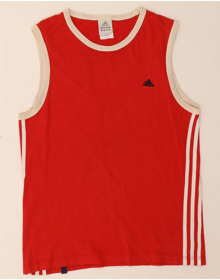 Vest Vest Top pentru bărbați Adidas UK 38/40 Bumbac Roșu Mediu