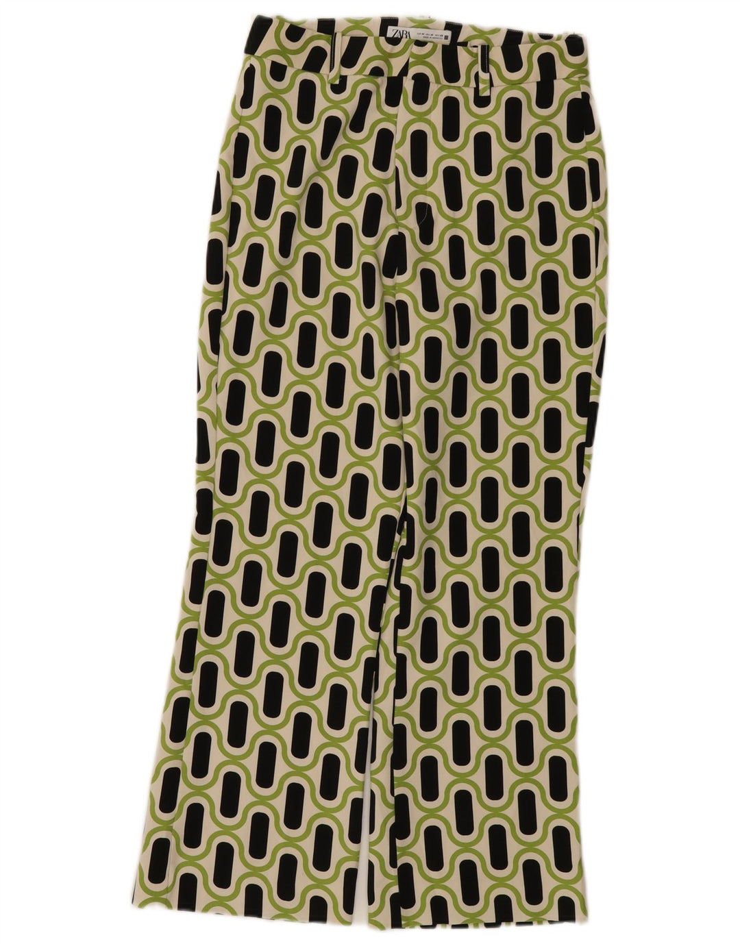 Pantaloni casual pentru femei Bootcut Zara Mediu L28 L26 Verde Geometric