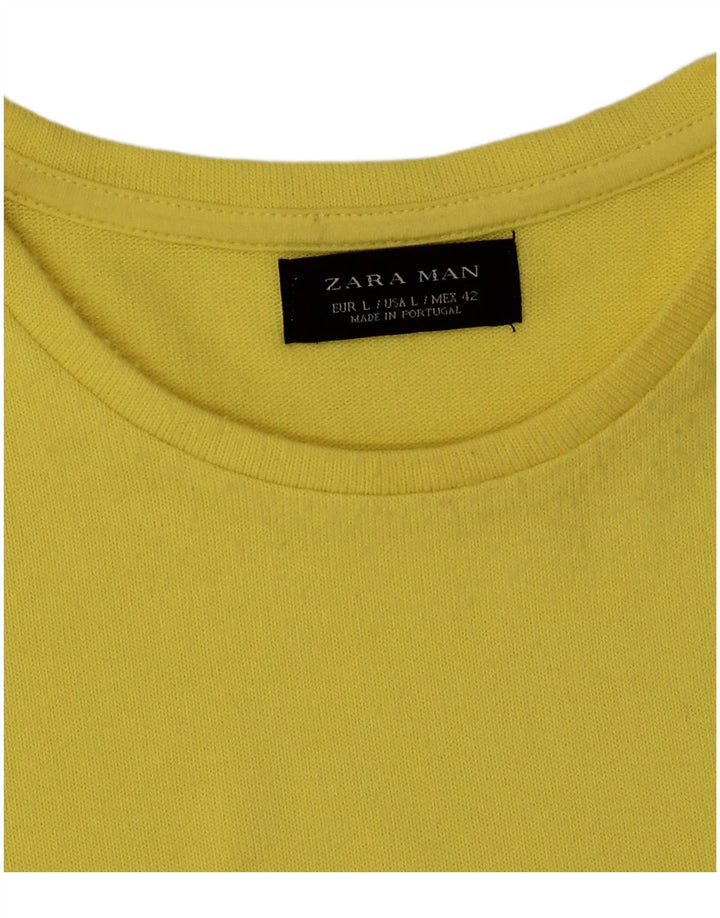 Tricou pentru bărbați Zara Top Mare Poliester Galben