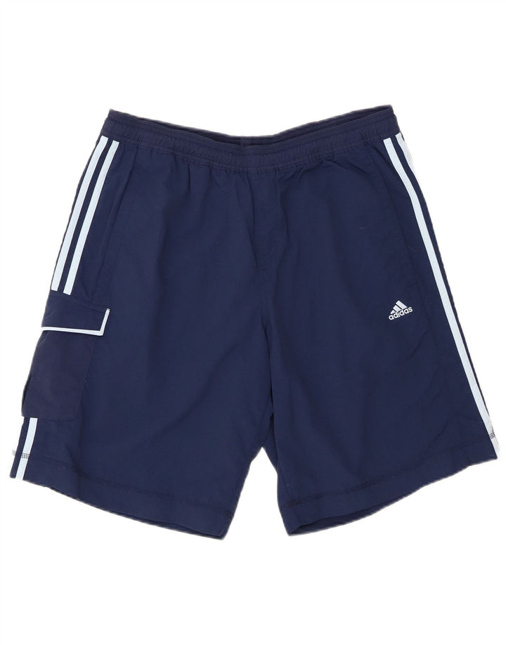 Pantaloni scurți sport cargo adidas pentru bărbați, nailon mari, albastru