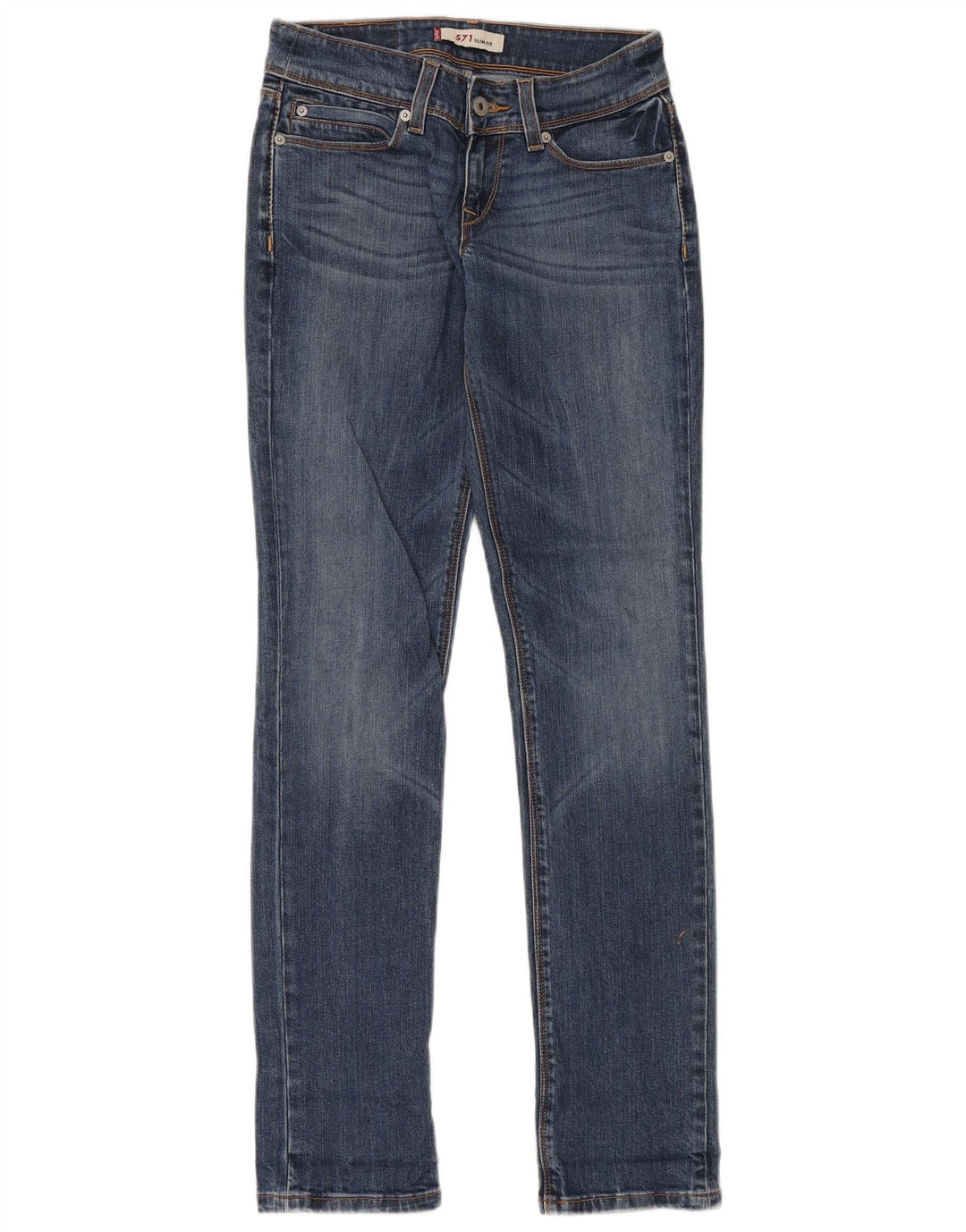 LEVI'S Womens 571 Slim Jeans W27 L34 Blue Cotton