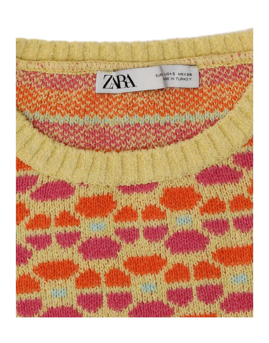 Zara femei Crop Vest Tank Top UK 10 Mic Multicolor Geometric