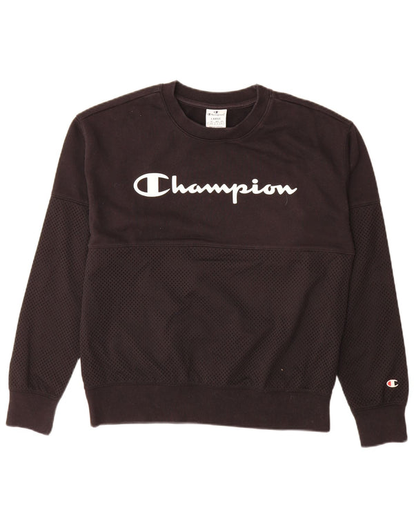 Pulover cu grafic pentru femei Champion UK 16 Bumbac negru mare
