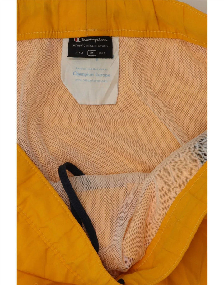 Pantaloni scurți de înot grafic pentru bărbați Champion, din poliester color block, galben mediu
