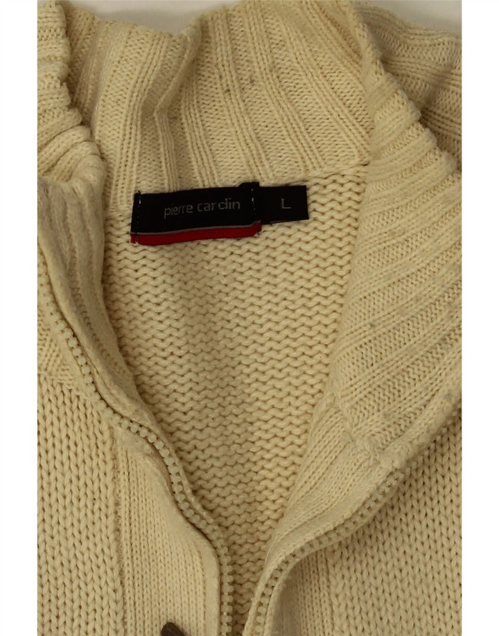 Pulover cardigan pentru bărbați Pierre Cardin, mare, bej, acrilic