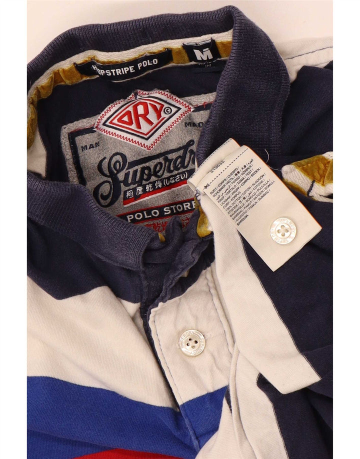 Tricou polo grafic pentru bărbați Superdry, bumbac cu dungi multicolore medii