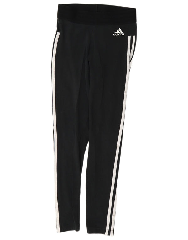 Leggings pentru femei Adidas Slim Fit UK 8/10, bumbac negru mic