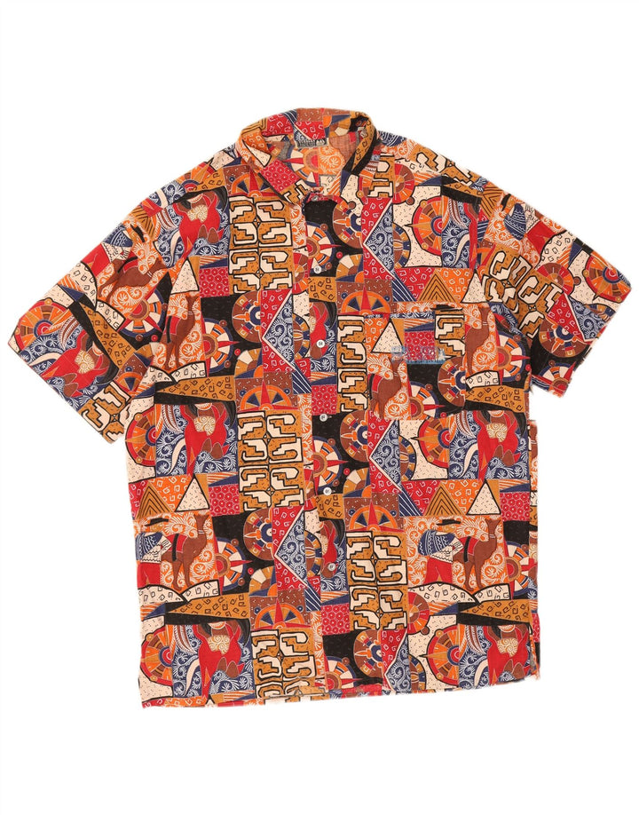 Cămașă cu mânecă scurtă pentru bărbați Ouragan cu model abstract IT 50 mediu multicolor