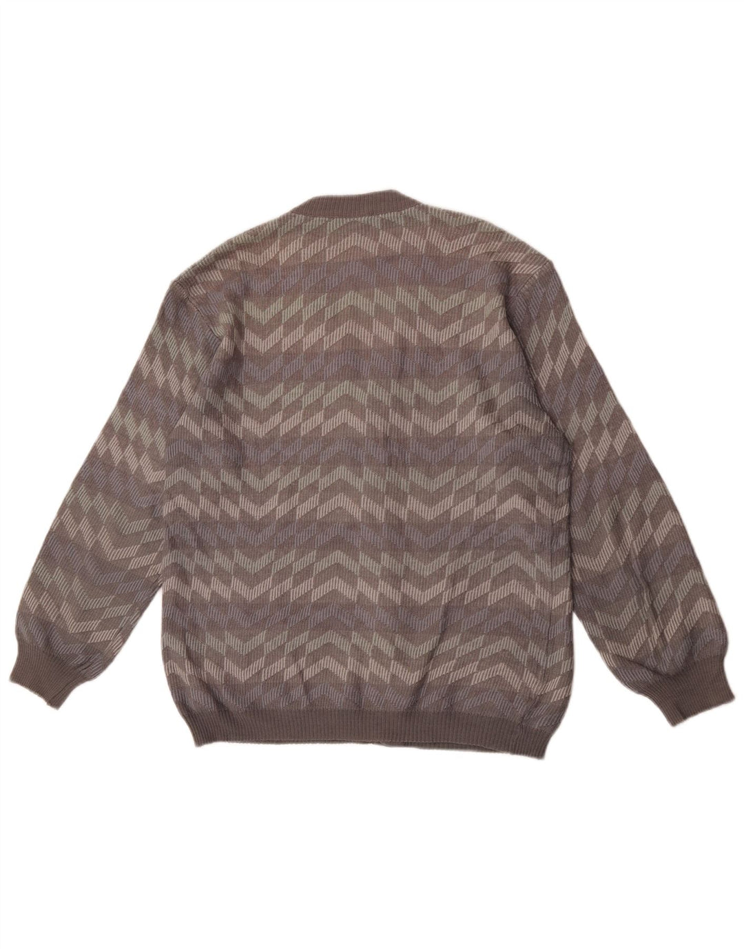 Pulover Cardigan Bernardini pentru bărbați, lână cu dungi gri mediu
