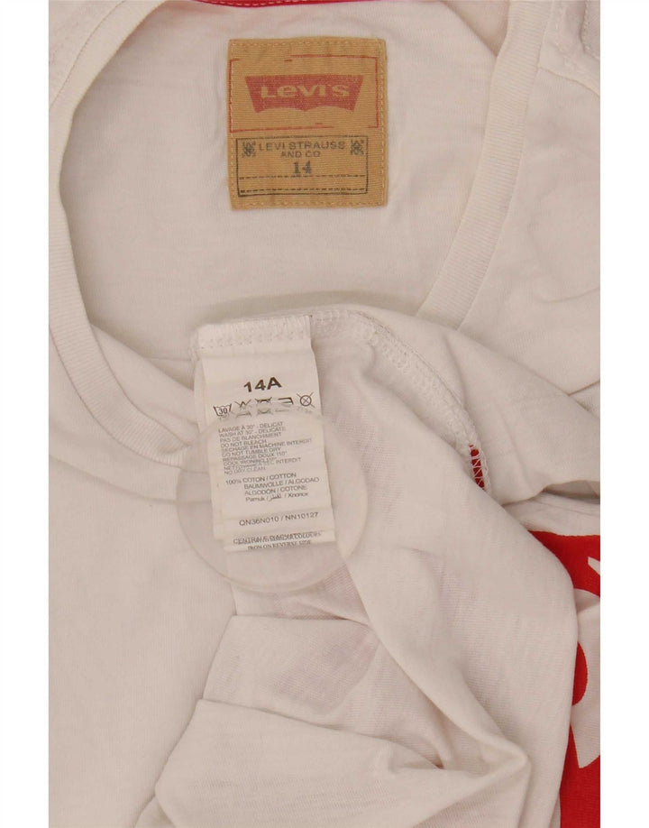 Tricou grafic Levi's pentru baieti Top 13-14 ani bumbac alb