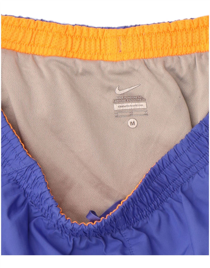 Pantaloni scurți sport Nike pentru femei UK 14, albastru mediu, poliester color bloc