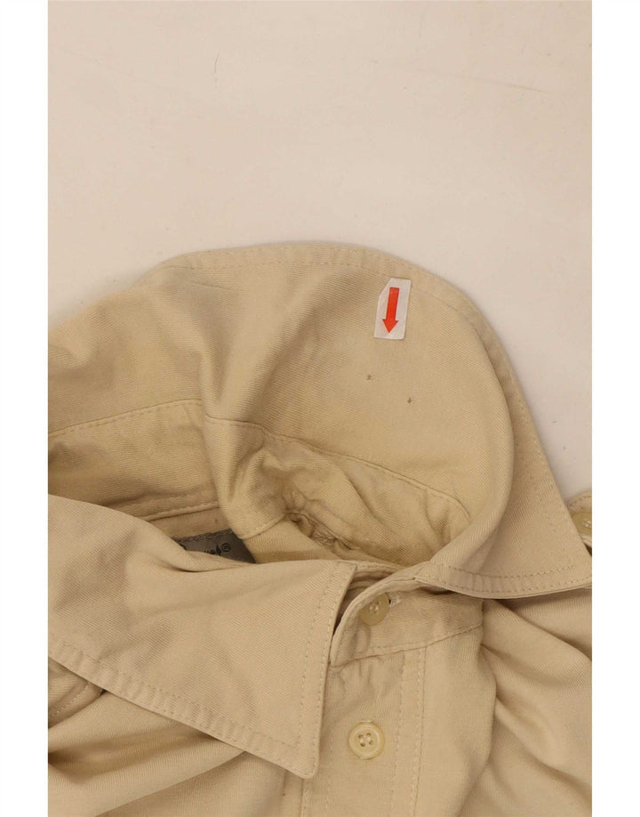 Cămașă militară vintage cu mânecă scurtă pentru bărbați, mare, bej