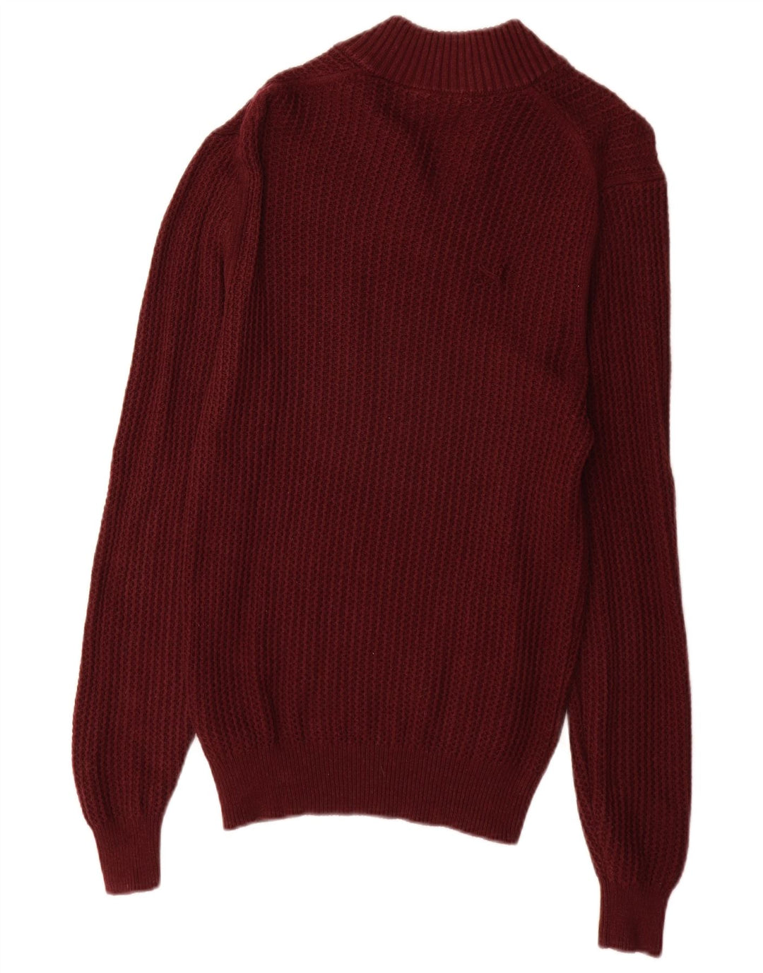 Pulover Massimo Dutti pentru bărbați cu gât țestoasă, bumbac mic de culoare burgundă