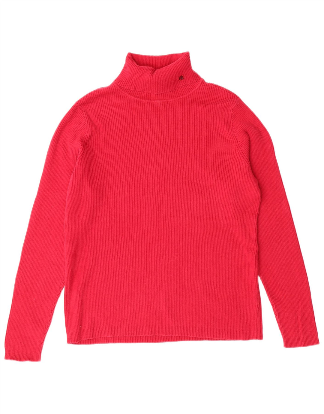 Pulover pentru femei RALPH LAUREN cu gât rulat din bumbac mare, roz, UK 16