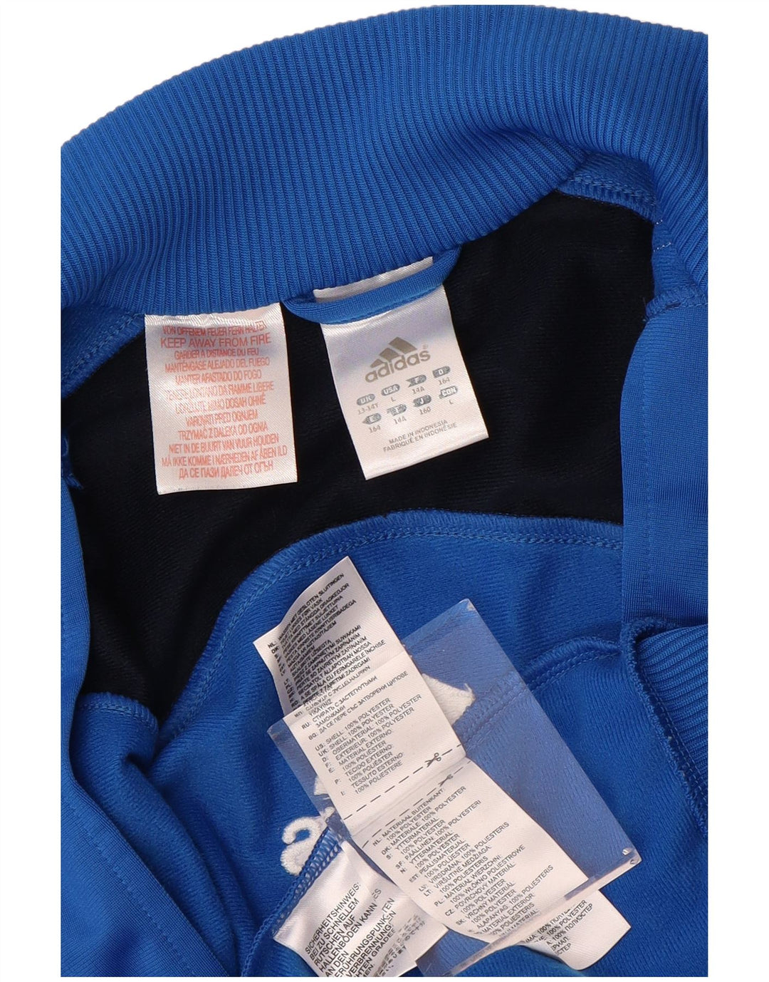 Jachetă de trening grafică ADIDAS pentru băieți 13-14 ani, albastru, color block