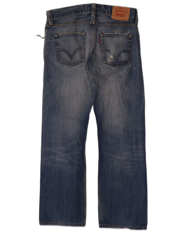 Blugi drepti pentru bărbați Levi's 506 Distressed Standard Fit W33 L30 Albastru