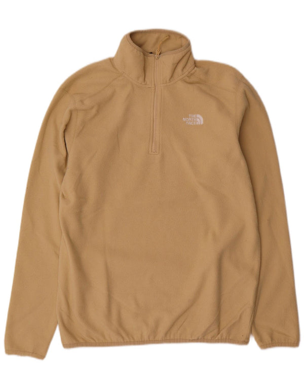 Pulover pentru bărbați The North Face, cu fermoar și gât, poliester, bej mediu