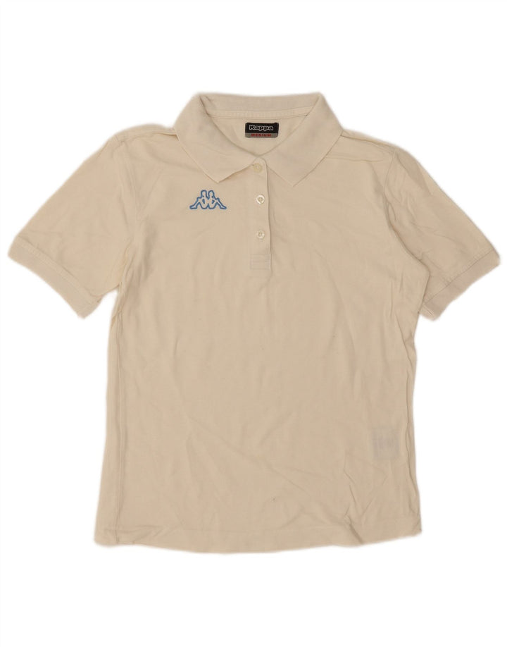 Tricou polo Kappa pentru femei UK 14, bumbac alb, mediu