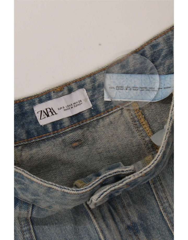 Fusta Mini Denim Zara Femei Mic W26 Bumbac Albastru
