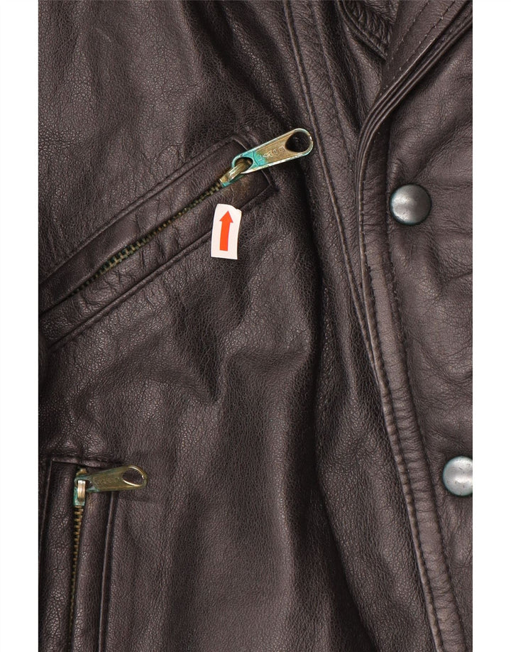 Jachetă de piele vintage pentru bărbați UK 40, mare, maro, din piele