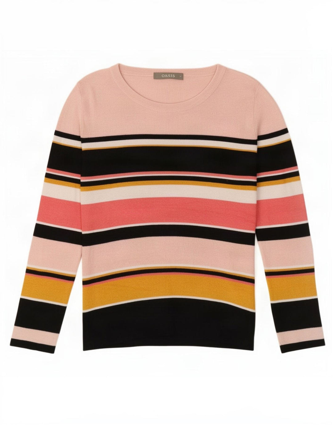 Pulover Oasis pentru femei cu gât de barcă UK 12 Medium, cu dungi multicolore