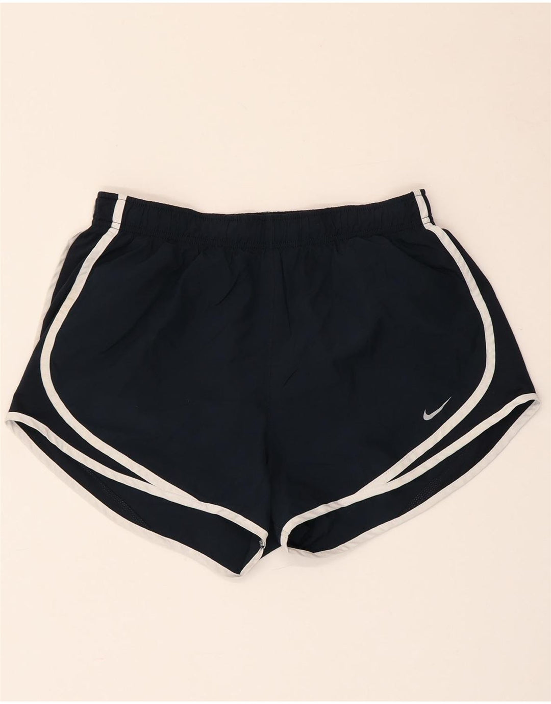 Pantaloni scurti sport NIKE Dri Fit pentru femei UK 14 Poliester mediu bleumarin