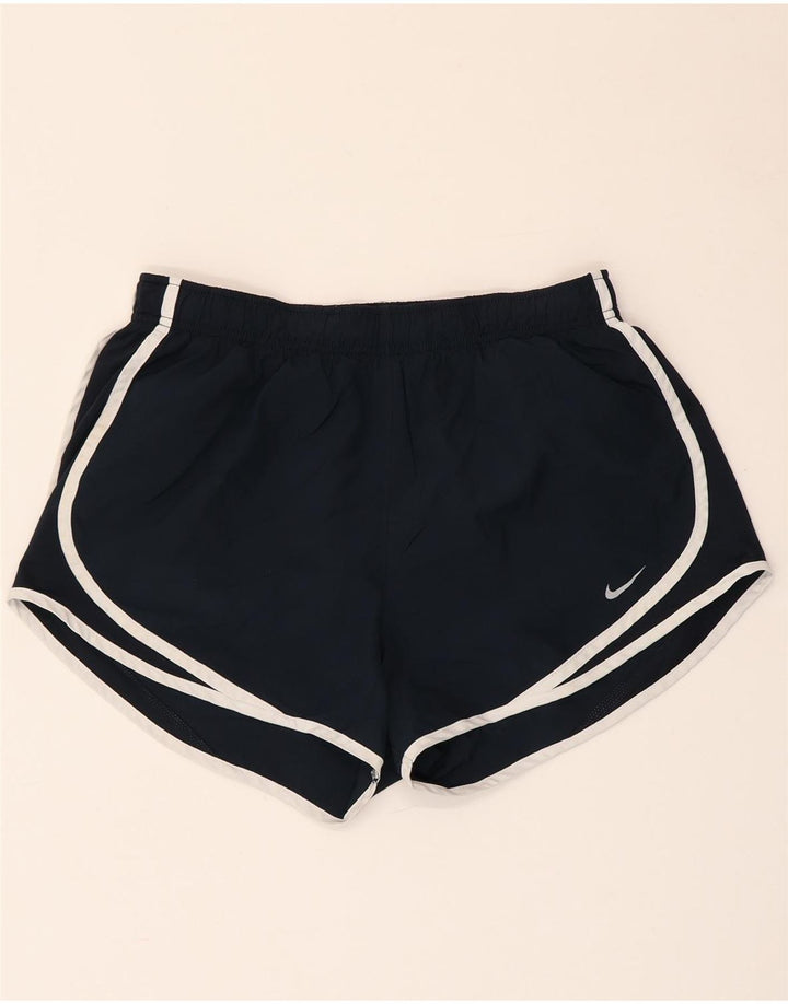 Pantaloni scurti sport NIKE Dri Fit pentru femei UK 14 Poliester mediu bleumarin