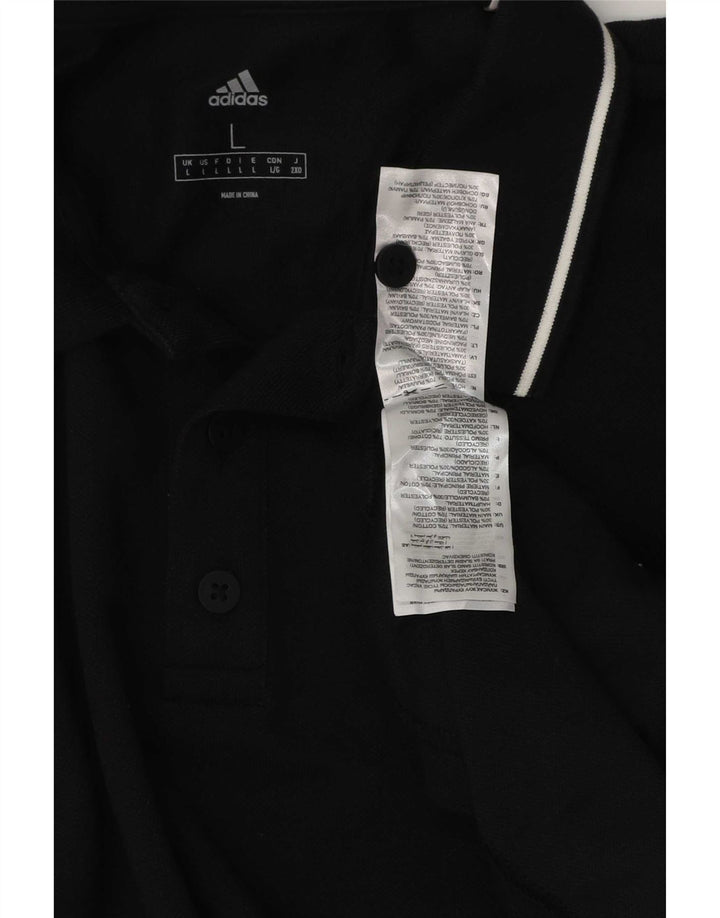 Tricou polo pentru bărbați Adidas, mare, negru, bumbac