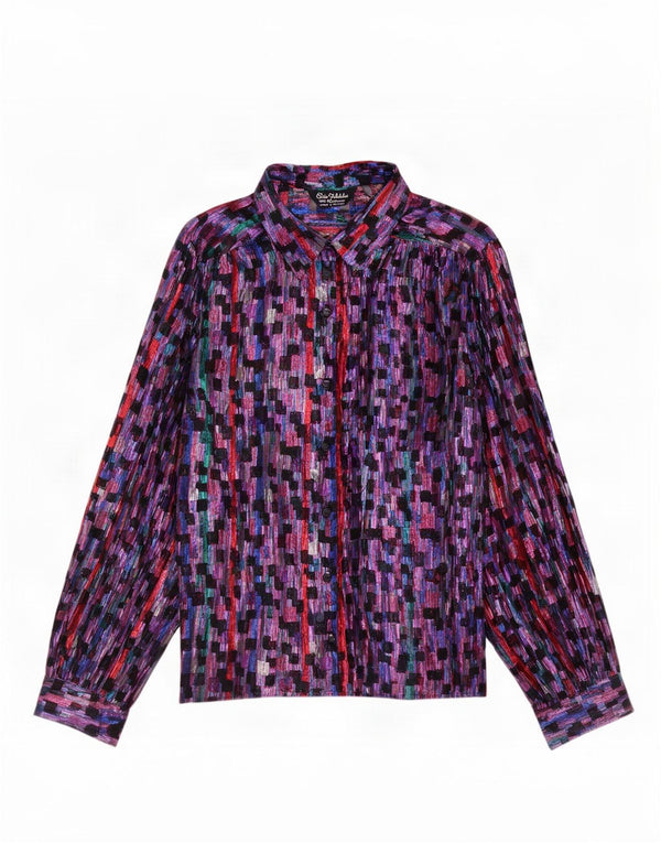 Bluză cămașă pentru femei Elsie Whiteley UK 16 mare, multicoloră, geometrică