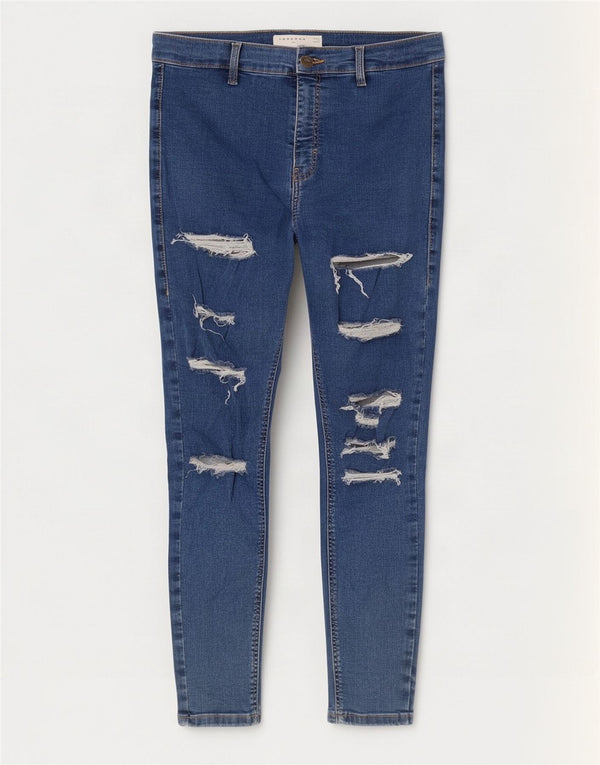 Topshop Blugi skinny distressed Joni pentru femei L30 L27 Bumbac albastru