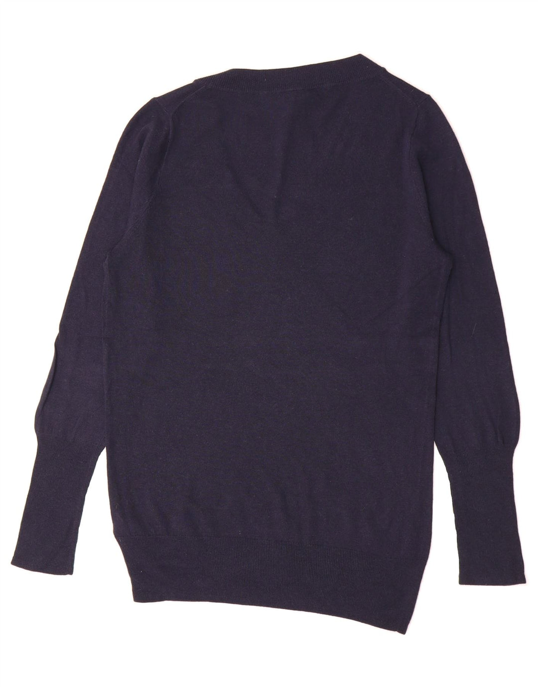J. CREW Womens V-Neck Jumper Sweater UK 14 Medium Navy Blue Acrylic Vintage J. Crew and Second-Hand J. Crew from Messina Hembry 