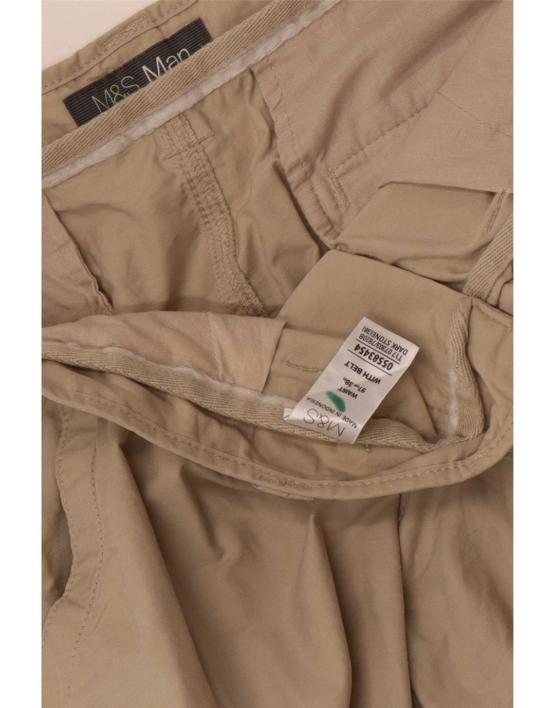 Pantaloni scurți cargo pentru bărbați Marks & Spencer W38 XL, bumbac bej