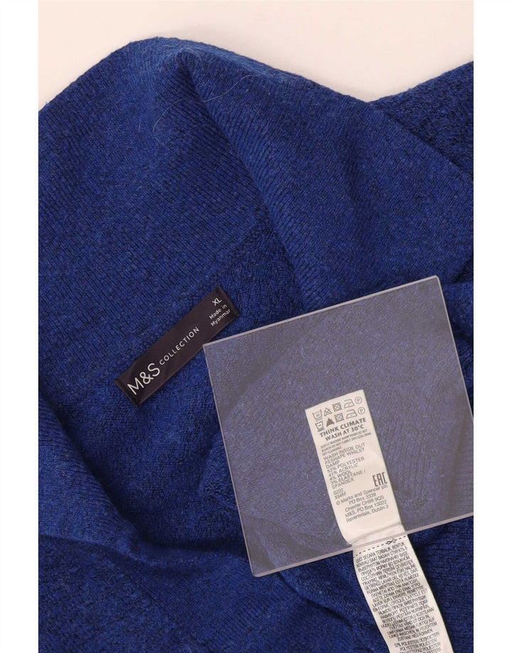Pulover pentru bărbați Marks & Spencer, cu gât polo, XL, poliester albastru