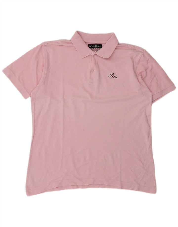 Tricou polo pentru bărbați Kappa, bumbac roz mare