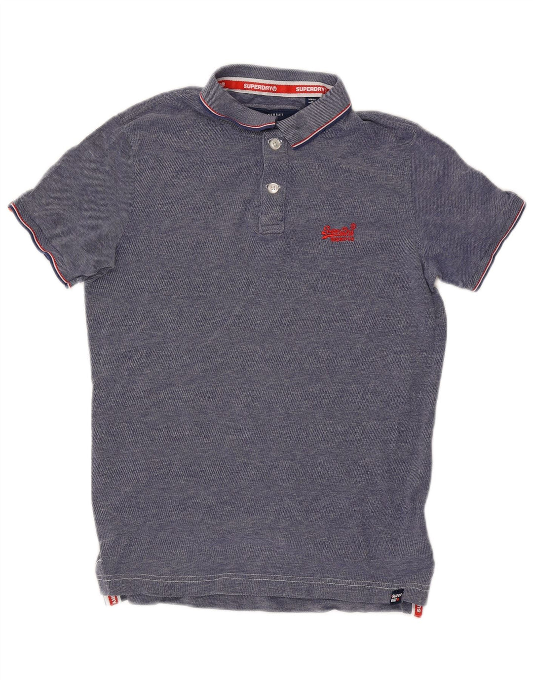 Tricou polo pentru bărbați Superdry, bumbac albastru mediu