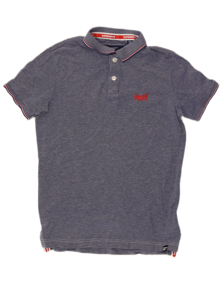 Tricou polo pentru bărbați Superdry, bumbac albastru mediu