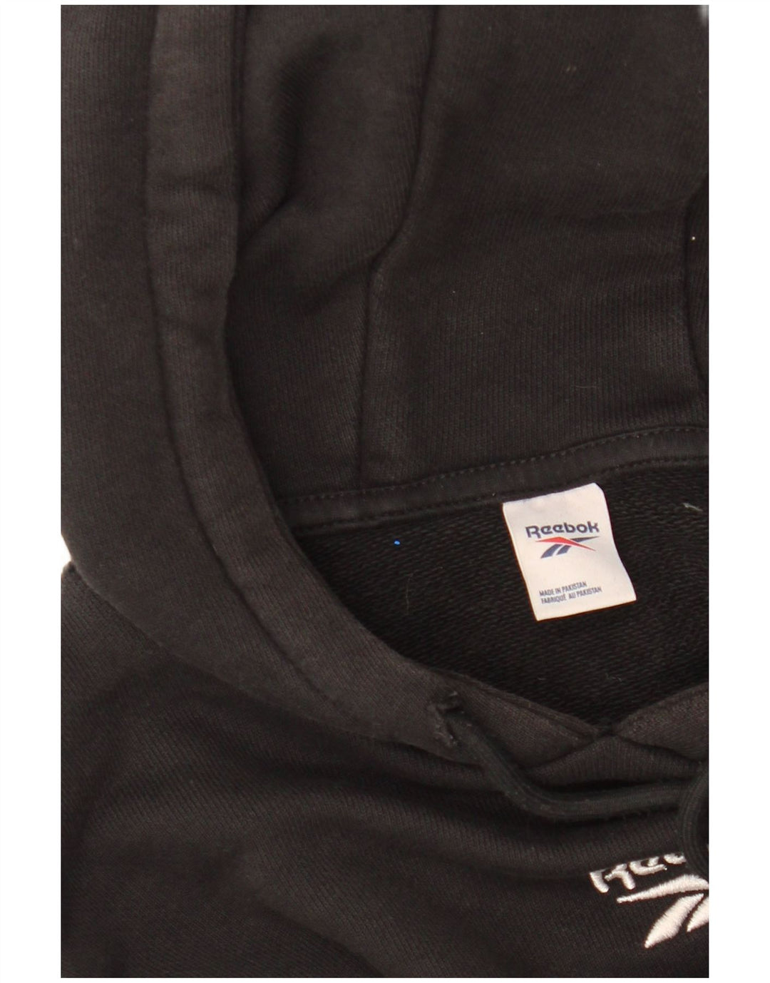 Pulover pentru femei REEBOK Crop Hoodie UK 12/14 Medium Black Bumbac