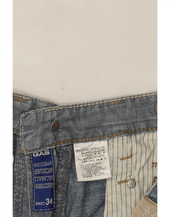 Pantaloni scurți din denim pentru bărbați Gas W34, mare, albastru, bumbac