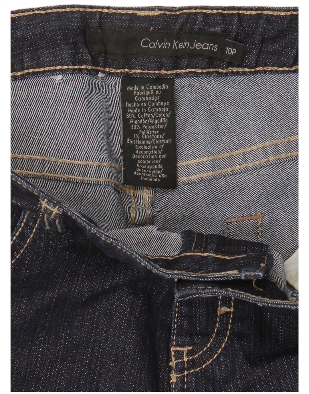 CALVIN KLEIN Blugi evazați pentru femei US 10 Medium W32 L30 Bumbac bleumarin