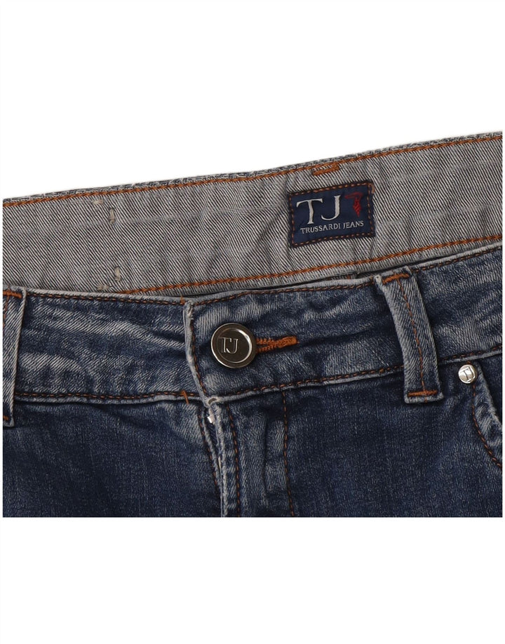 Trussardi Pantaloni scurți din denim pentru femei W34 Large Bleumarin