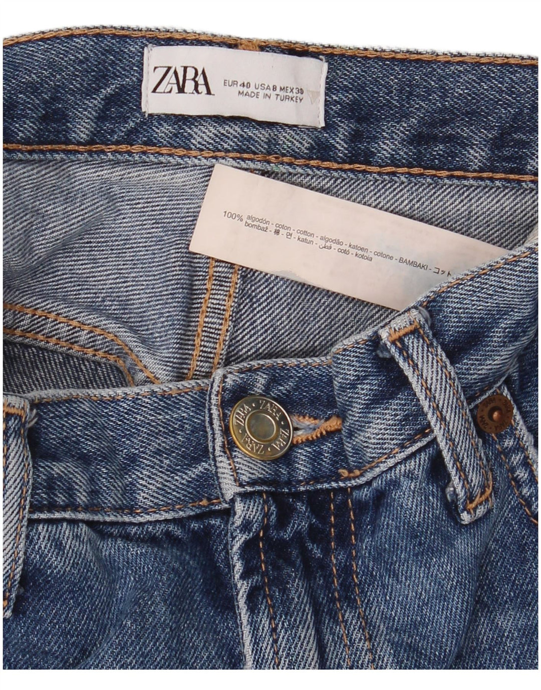 Zara Womens Denim Shorts EU 40 Medium W30 Blue Cotton