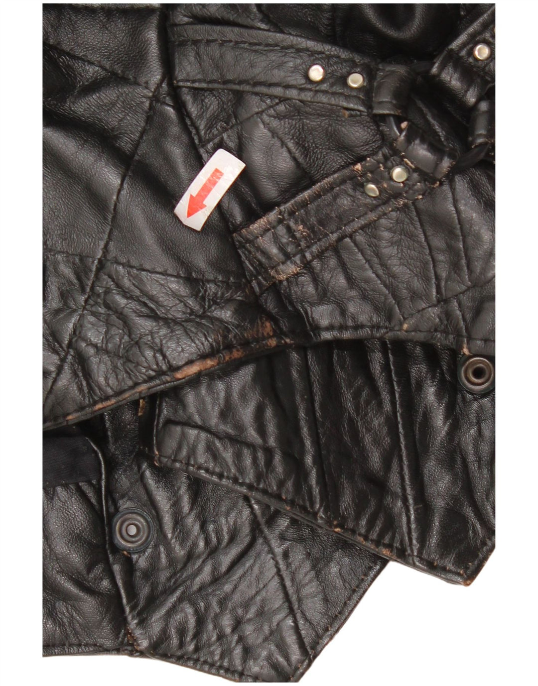Jachetă Bomber din piele vintage pentru femei UK 12 Piele neagră medie