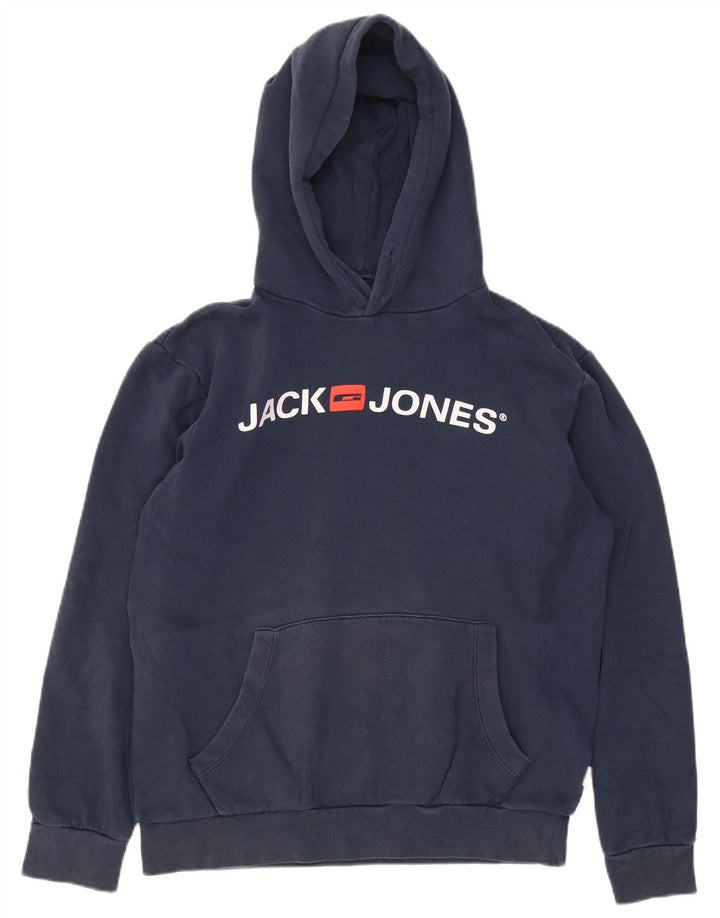 JACK & JONES Hanorac grafic pentru bărbați, bumbac mediu, albastru bleumarin
